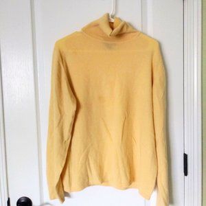 Charter Club 100% Cashmere Butter Yellow Turtleneck Size L